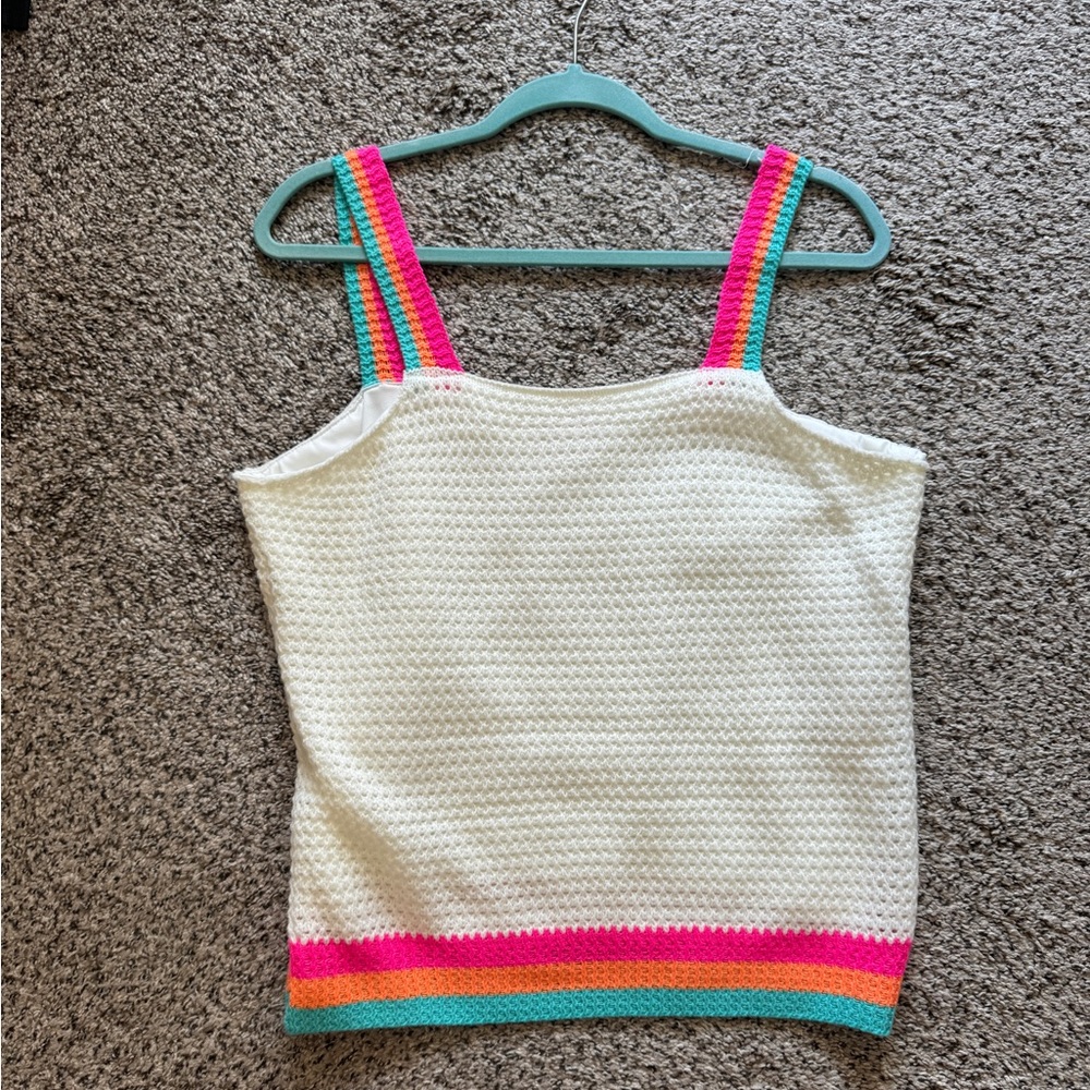 Pink Lily Cropped Sweater Tank